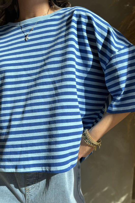 Sunday Morning Tee Baby Blue & Soft Cobalt